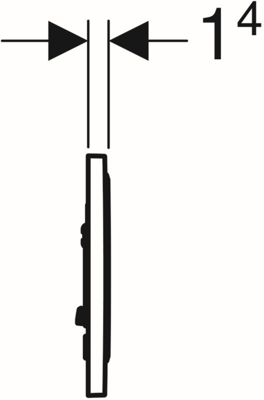 Trykknap til Toilet Mat Sort 246x164 mm 1 stk.