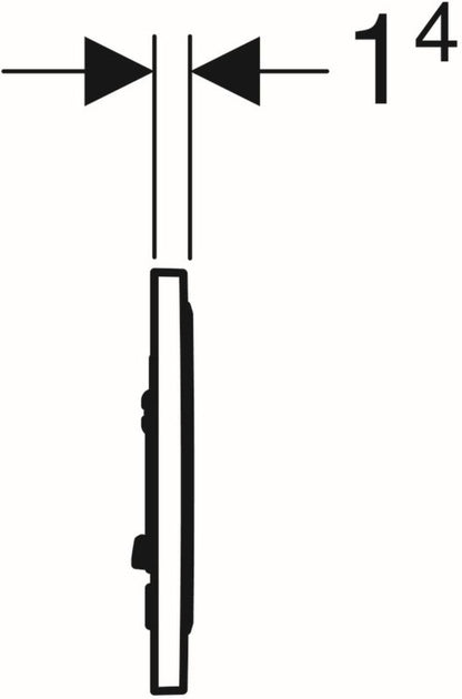Trykknap til Toilet Mat Sort 246x164 mm 1 stk.