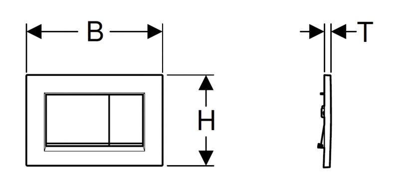 Trykknap til toilet Sigma20 hvid mat 24,6 x 16,4 cm