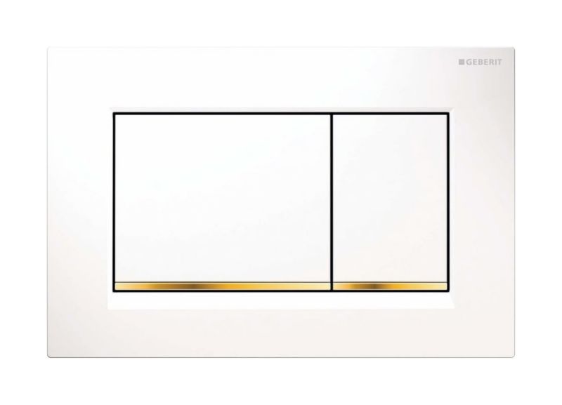 Trykknap til Toilet Sigma20 24,6 x 16,4 cm Hvid/Guld