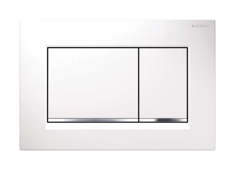 Trykknap til Toilet Sigma20 24,6x16,4 cm Hvid Blank med Kromlister