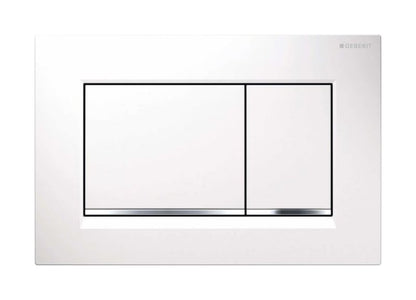 Trykknap til Toilet Sigma20 24,6x16,4 cm Hvid Blank med Kromlister