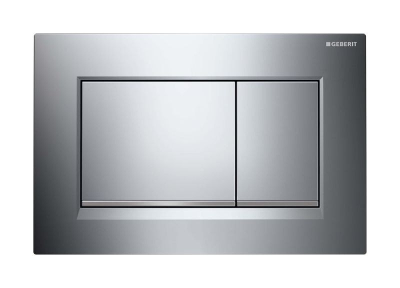 Trykknap til toilet 24,6 x 16,4 cm blank krom 1 stk. | 4025416516712