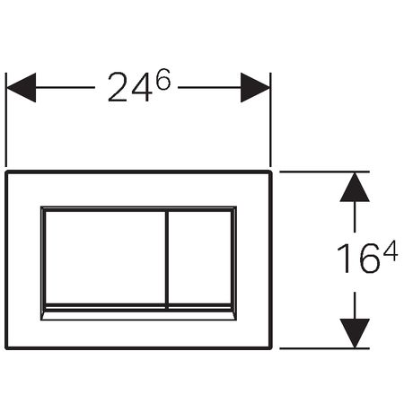 Trykknap til toilet 24,6 x 16,4 cm blank krom 1 stk. | 4025416516712