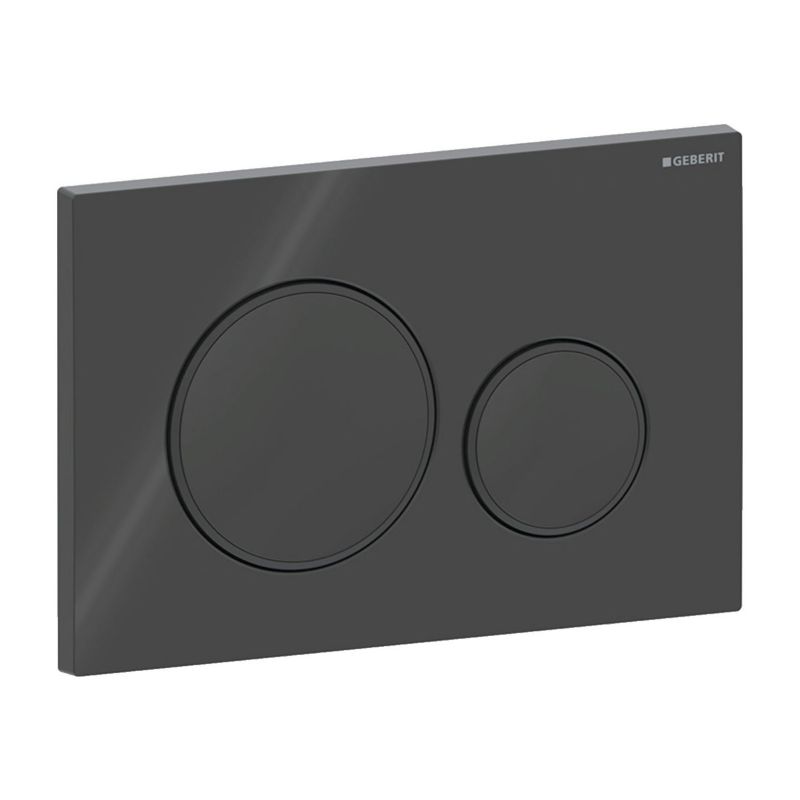 Toilet Skylleknap Sigma20 24,6x16,4 cm Sort Blank/Mat