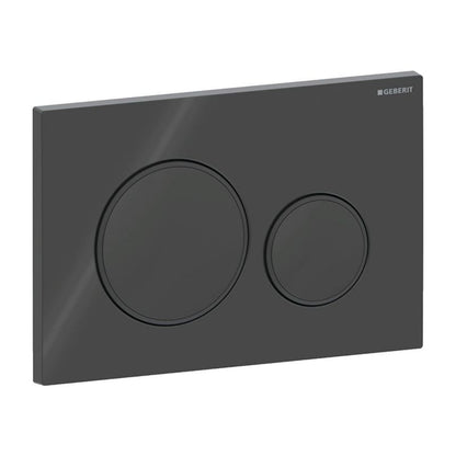 Toilet Skylleknap Sigma20 24,6x16,4 cm Sort Blank/Mat