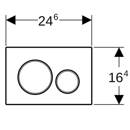 Trykknap til toilet Sigma20 hvid med guldringe 24,6 x 16,4 cm
