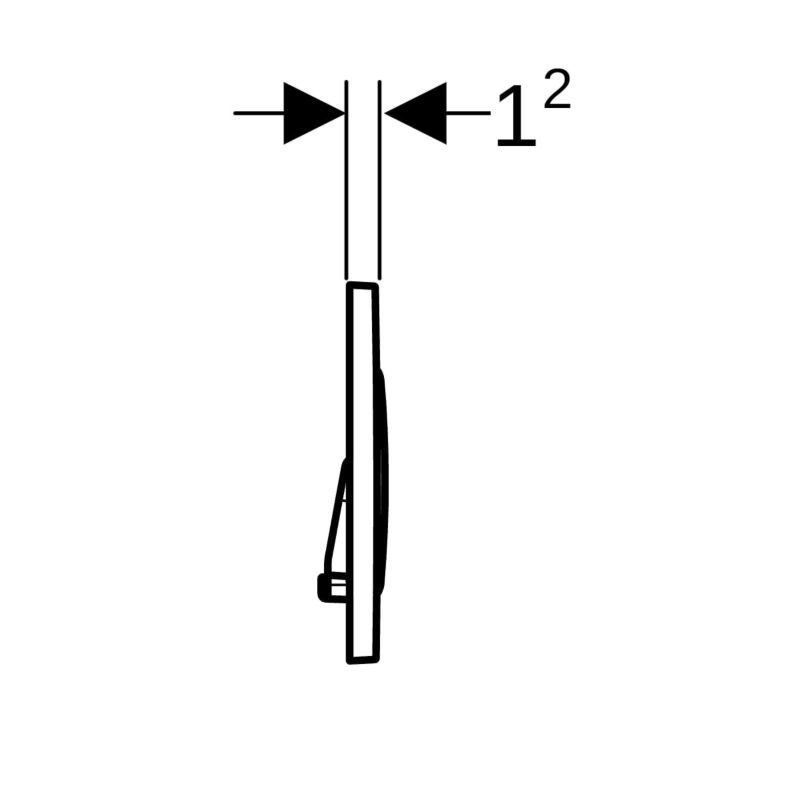 Trykknap til toilet Sigma20 hvid med guldringe 24,6 x 16,4 cm