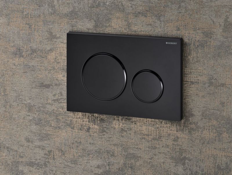 Trykknap til Toilet Sigma20 Mat Sort 24,6 x 16,4 cm