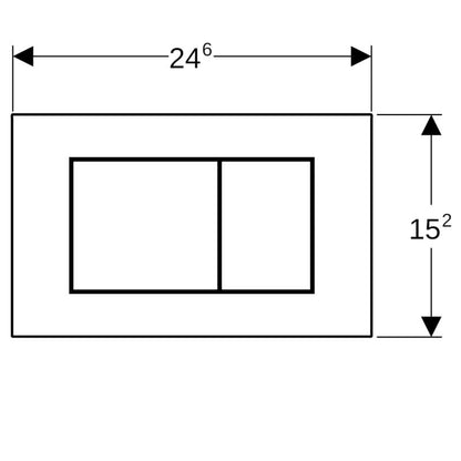 Toiletskylleknap Glas Lava 246x152 mm til Sigma Spülkasse