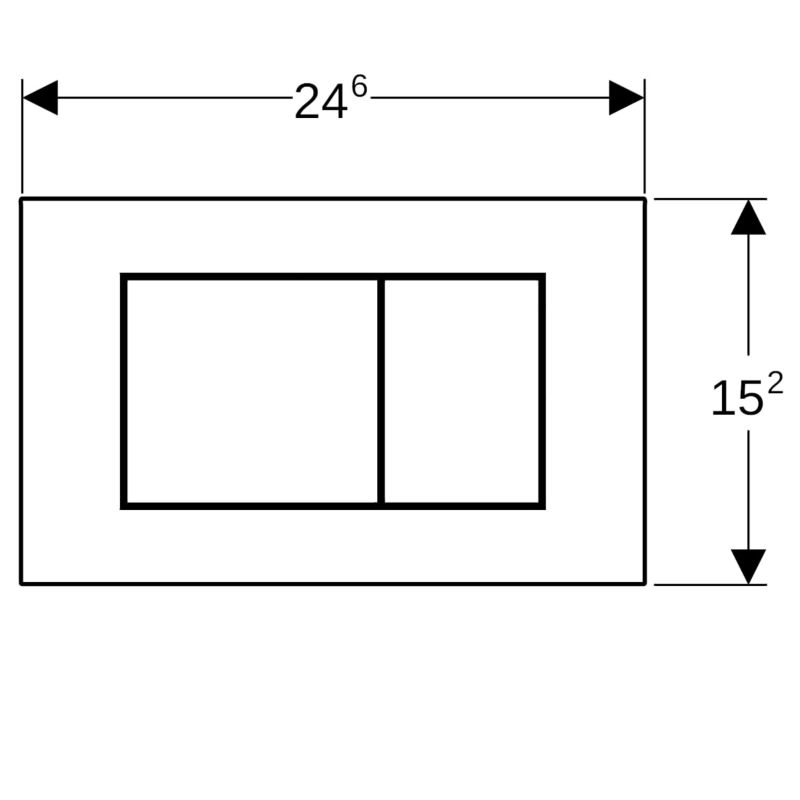 Toiletskylleknap Glas Lava 246x152 mm til Sigma Spülkasse