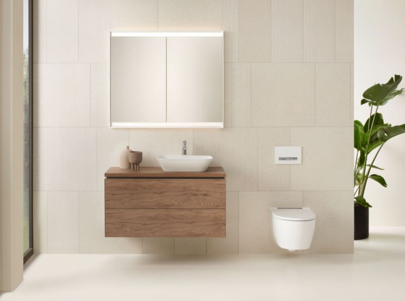 Toilet Skylleknap Sigma50 Hvid Alpin/Krom 24,6 x 16,4 cm