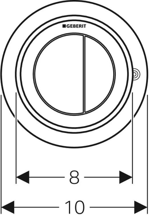Pneumatisk Toiletskylleknap Rund Sort 94x94 mm