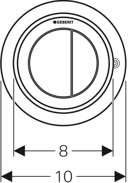 Pneumatisk Toiletskylleknap Rund Sort 94x94 mm