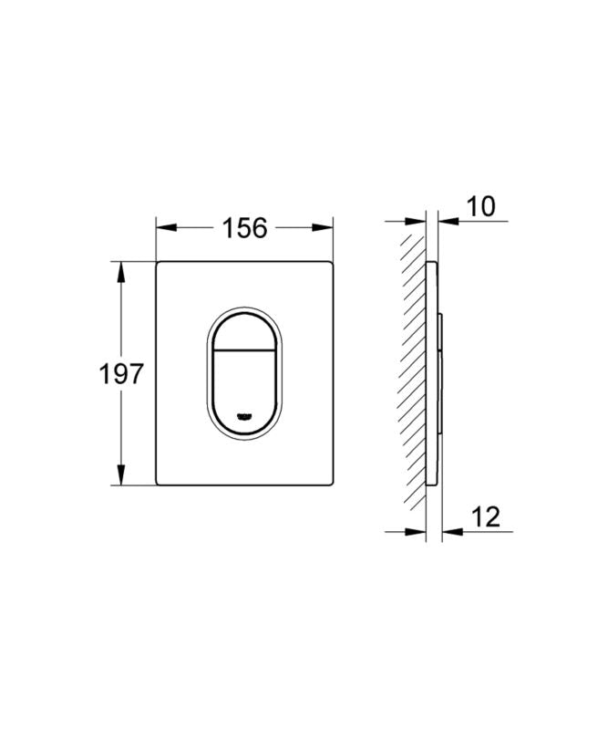 WC Trykknap ABS 156x197 mm Hvid 1 stk. | 4005176874970