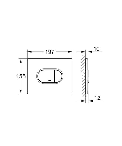 Toiletskylknap ABS Hvid 156 x 197 mm 4005176876738