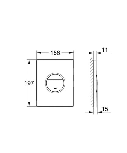 Toiletskylleknap 156x197 mm Hvid Start/Stop 4005176846854