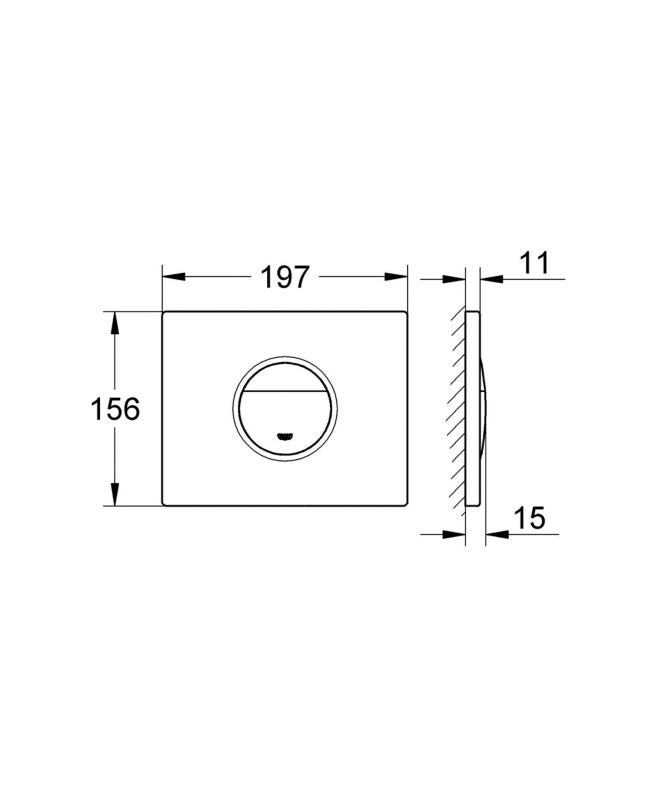 Toiletskylleknap 156x197 mm Hvid Start/Stop 4005176846854