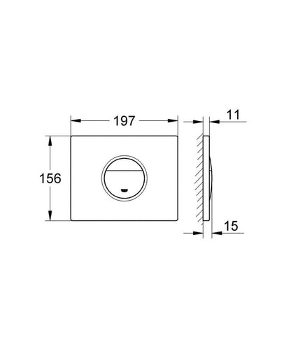 Toiletskylleknap 156x197 mm Hvid Start/Stop 4005176846854