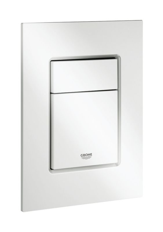 Toiletskylleknap 130 x 172 mm Hvid Start/Stop 1 stk.