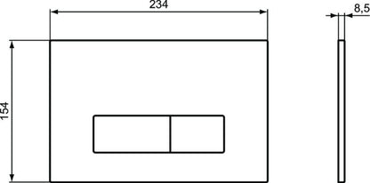 Toilet Skylleknap Oleas M2 Krom 2-Funktioner Vandbesparende