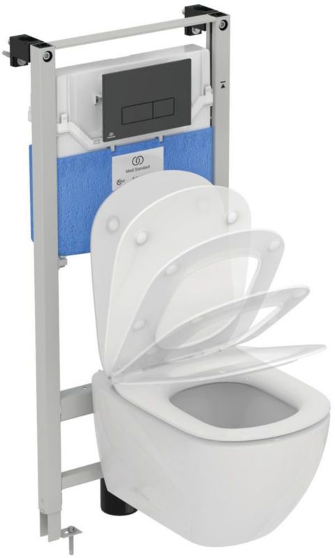 Toilet Skylleknap Oleas M2 Sort 2-Funktion 15,4x23,4 cm