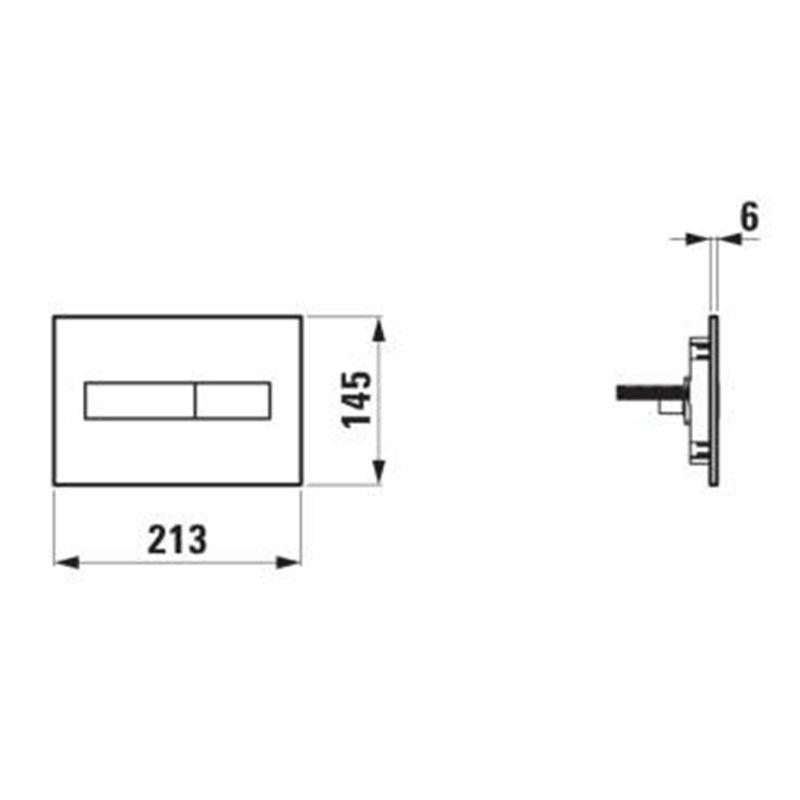 WC Trykknap Ineo 213x145 mm Krom Blank 2-Knap Link 7612738099077