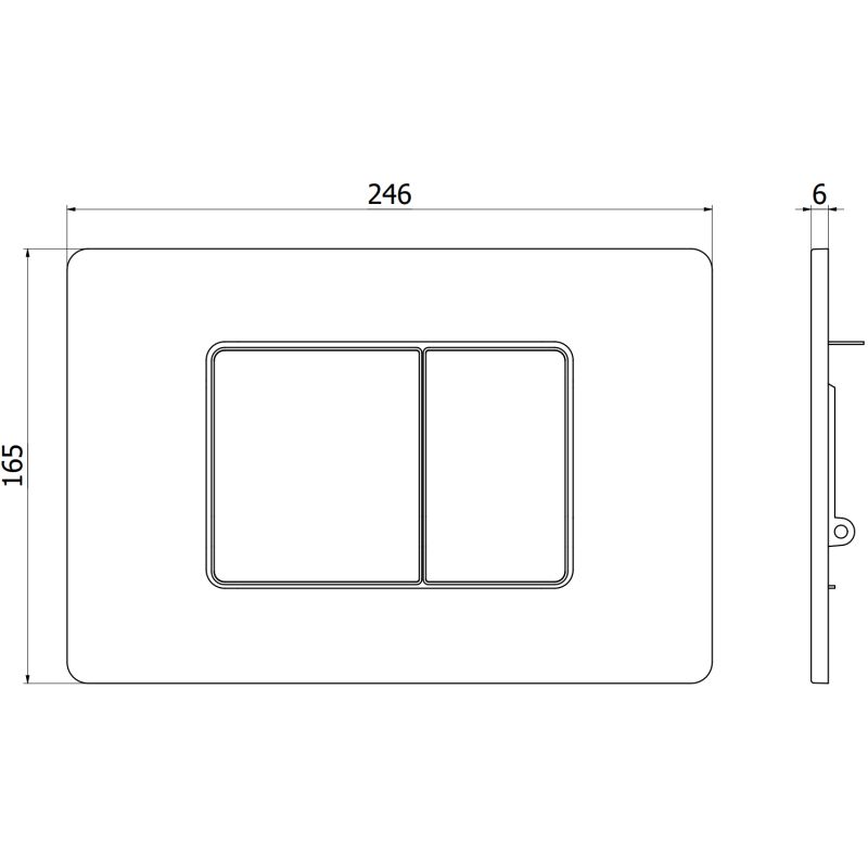 Toilet Skylleknap Tex 05 Sort Mat 246x165 mm
