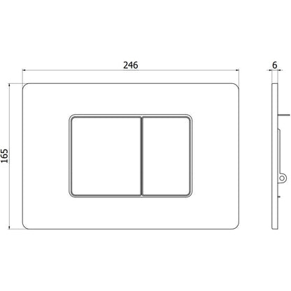 Toilet Skylleknap Tex 05 Sort Mat 246x165 mm