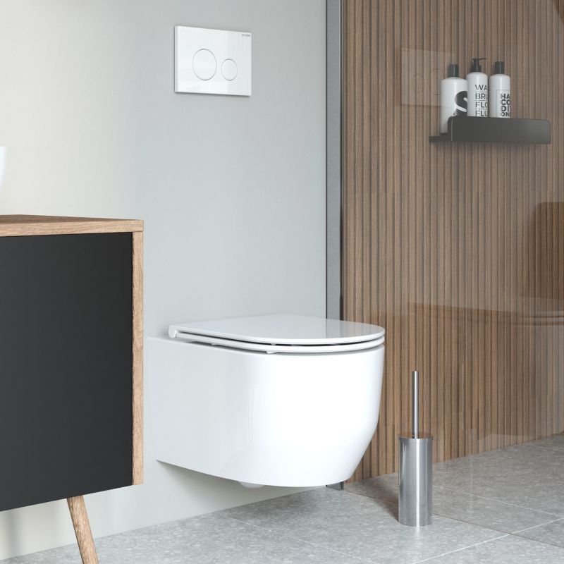 Toilet Skylleknap Hvid 2-Zonet 3/6 L til Triberg Stel 22 x 15 cm