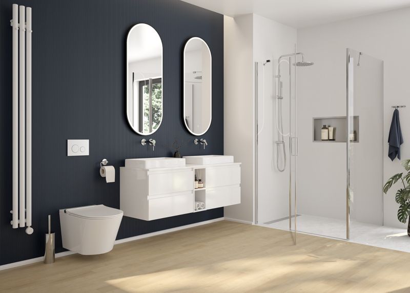 Toiletskylknap Lule 22x15 cm Blank Krom 2-Funktion