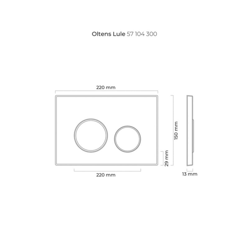 Toiletskylleknap Lule Sort Mat 3/6 l 22 x 15 cm