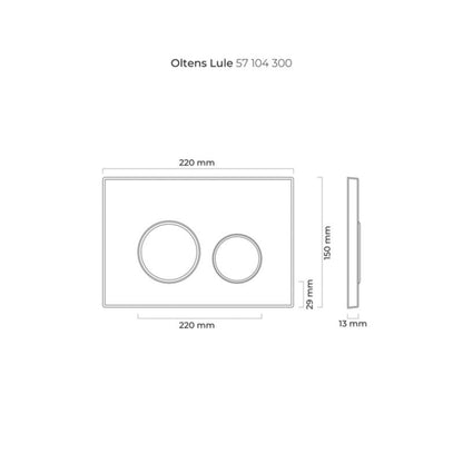 Toiletskylleknap Lule Sort Mat 3/6 l 22 x 15 cm