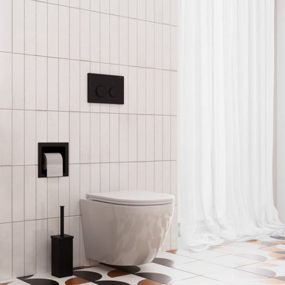 Toiletskylleknap Lule Sort Mat 3/6 l 22 x 15 cm