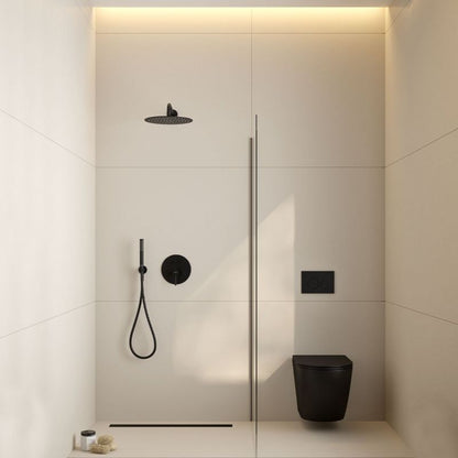 Toiletskylleknap Lule Sort Mat 3/6 l 22 x 15 cm