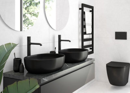 Toiletskylleknap Lule Sort Mat 3/6 l 22 x 15 cm