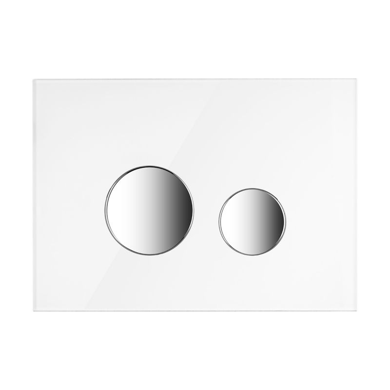 Skylleknap i glas hvid/krom 24,5x17,5 cm til WC-stativ Triberg
