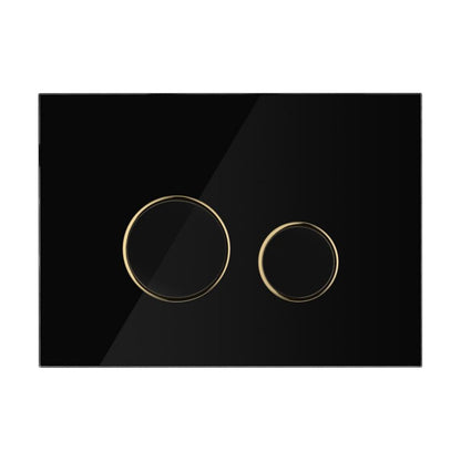 Toilet Skylleknap Glas Sort/Guld Mat 24,5x17,5 cm