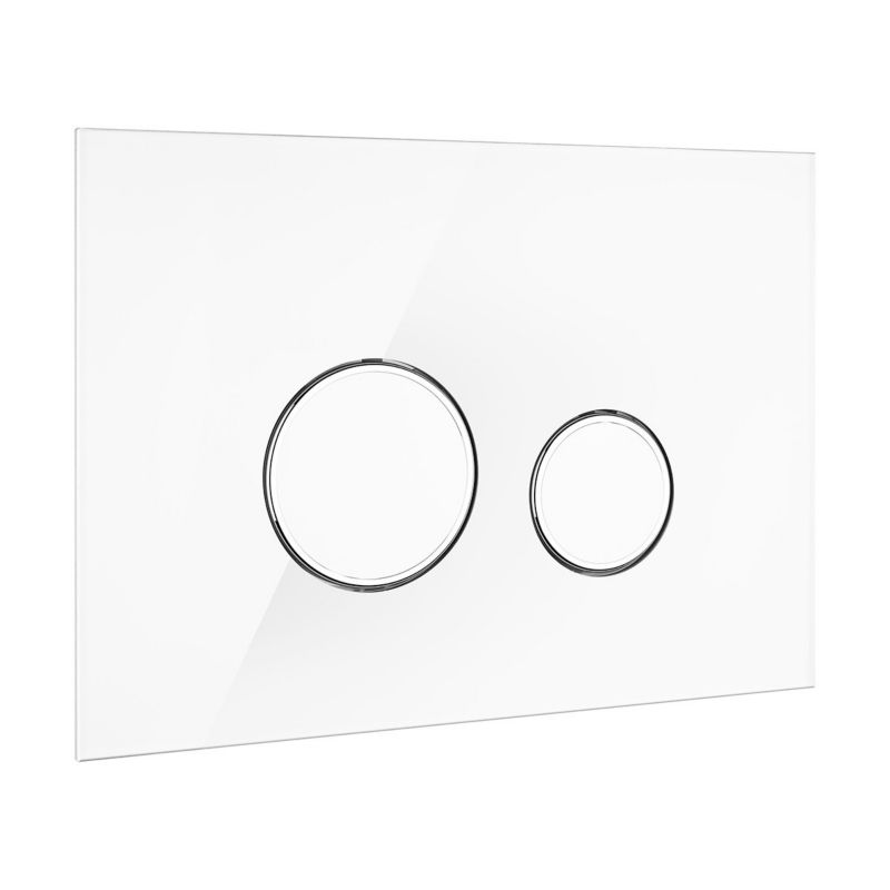 Glas Skylleknap Lule Hvid/Krom 24,5x17,5 cm To-delt 3/6L