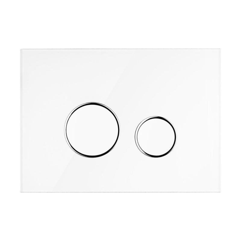 Glas Skylleknap Lule Hvid/Krom 24,5x17,5 cm To-delt 3/6L