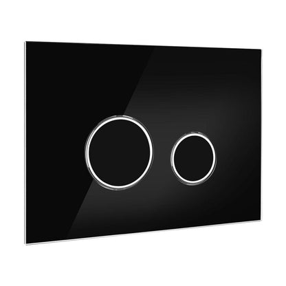 Toiletskylsknap Glas Sort/Krom 24,5x17,5 cm til Skjult Cisterne