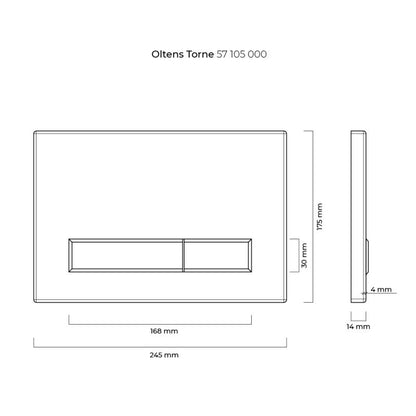 Toiletskylleknap Glas Hvid/Blank Krom 24,5x17,5 cm 3/6L