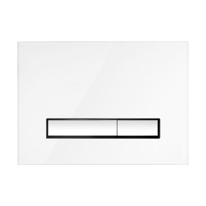 WC-betjeningsplade i glas 24,5 x 17,5 cm Hvid/Krom 2-delt 3/6 l