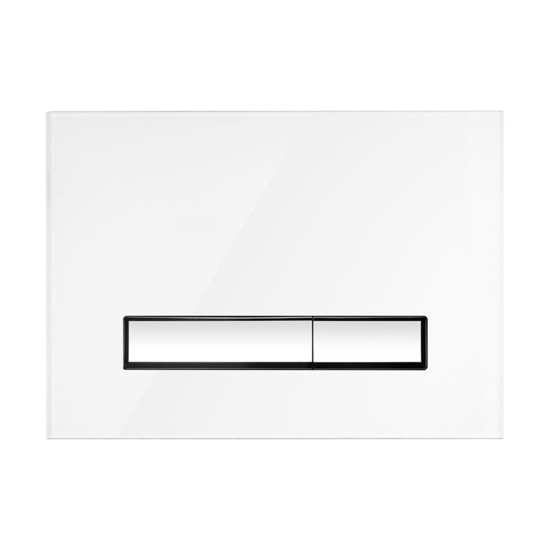 WC-betjeningsplade i glas 24,5 x 17,5 cm Hvid/Krom 2-delt 3/6 l