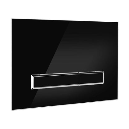 Toilet Skylleknap Torne Sort/Blank 24,5x17,5 cm Glas