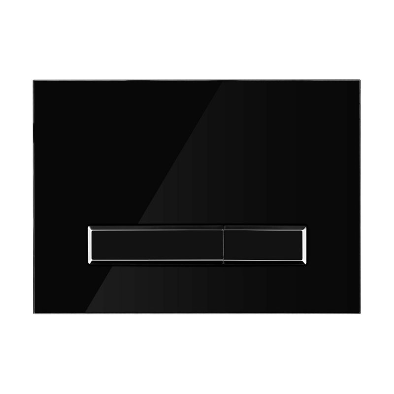 Toilet Skylleknap Torne Sort/Blank 24,5x17,5 cm Glas