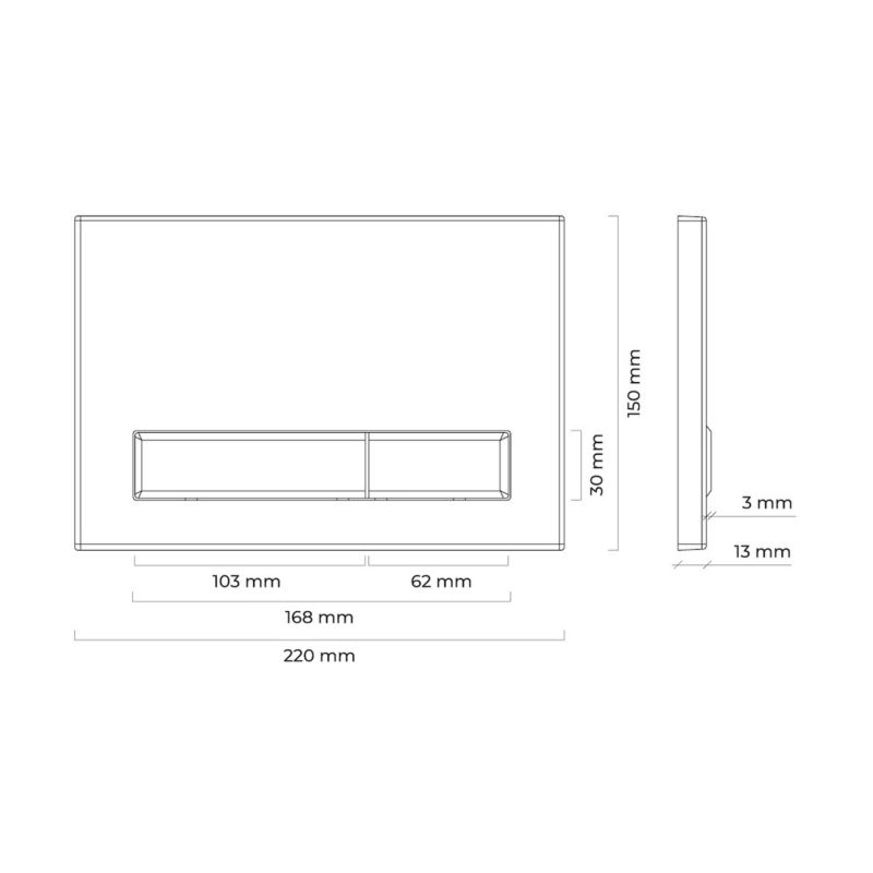 Toiletskylleknap Torne 22x15 cm Gylden Blank Plast 5903003014720
