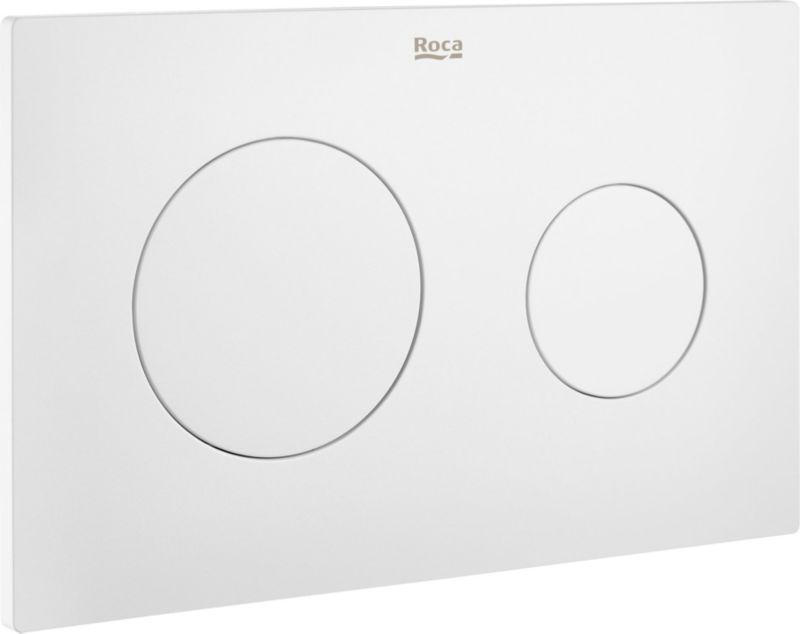 Toilet Skylleknap Rektangulær 27 x 18 cm Mat Hvid Dobbeltfunktion