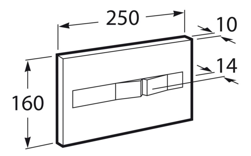 Toilet Skylleknap Rektangulær Grå Lakeret Dobbeltfunktion 270x180 mm