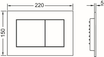 Toilet Skylleknap 22x15 cm Hvid Antibakteriel Front/Top Montering